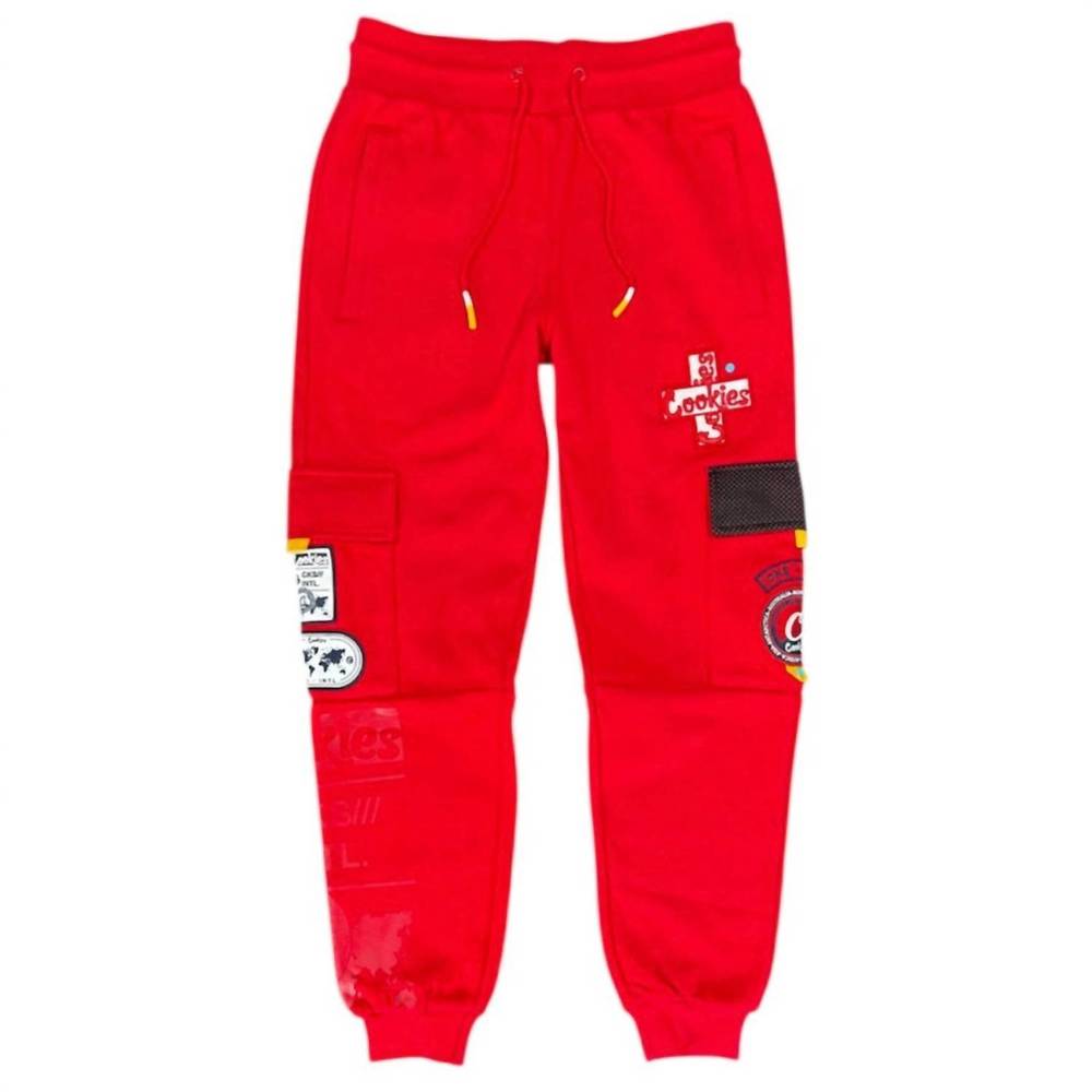 NEW COOKIES men's international sweatpants in red